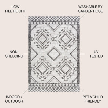 Marokko Diamond Tribal Medallion Indoor/outdoor Area Rug